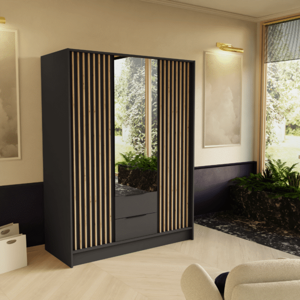 Kleiderschrank NERO150cm - schwarz