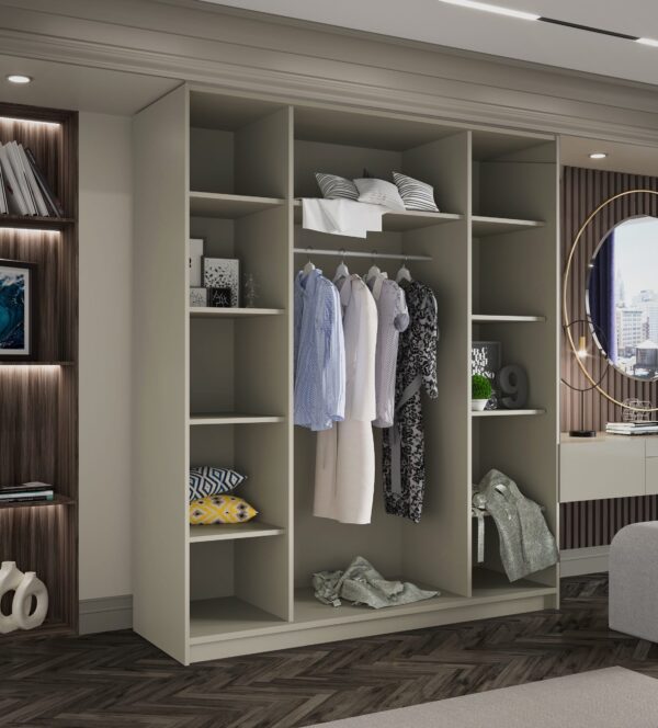 4-türiger Kleiderschrank 200 cm LIZA kaschmir – Bild 3