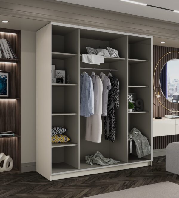 4-türiger Kleiderschrank 200 cm LIZA weiss – Bild 3